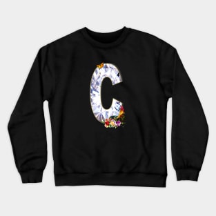 Name Initial Letter C and Rooster Crewneck Sweatshirt